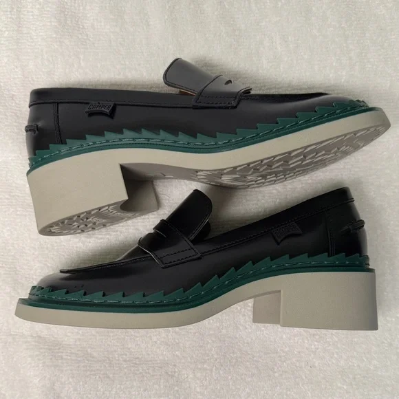 Camper Taylor 45mm Black Leather Loafers Size 37/US 7 - Picture 4 of 15